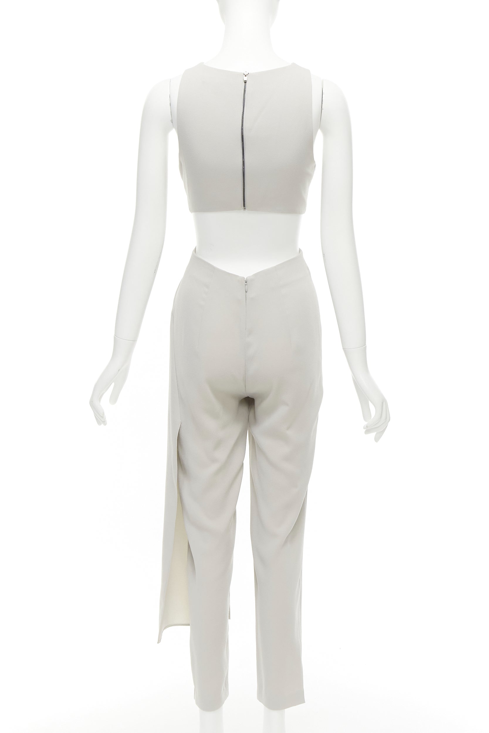 Halston Heritage Grey Drape Jumpsuit - Side view
