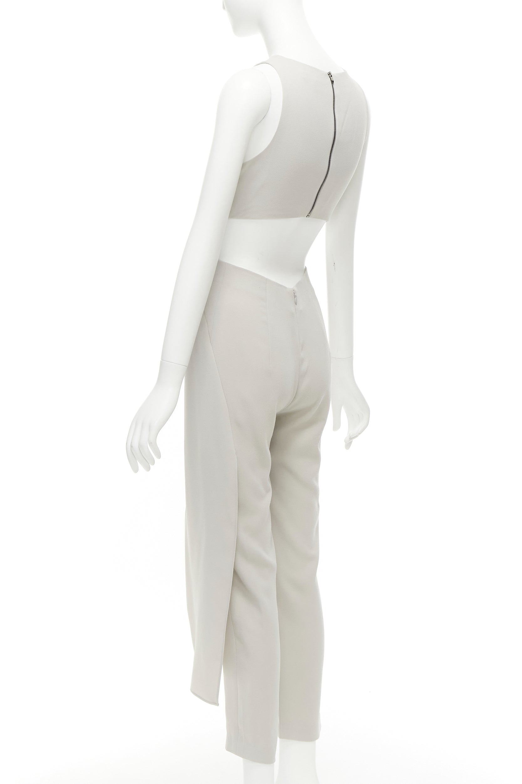 Halston Heritage Grey Drape Jumpsuit - Detail 1