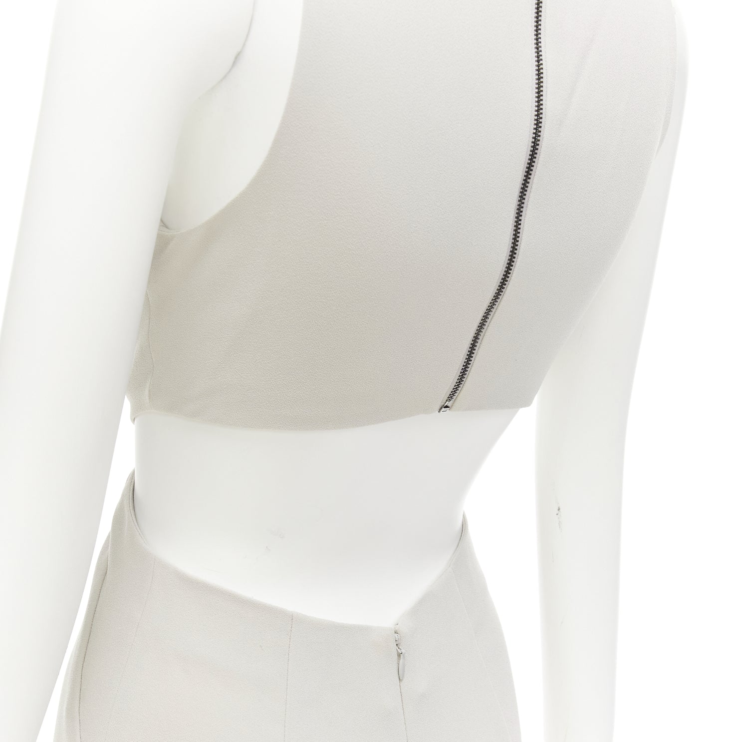 Halston Heritage Grey Drape Jumpsuit - Detail 2