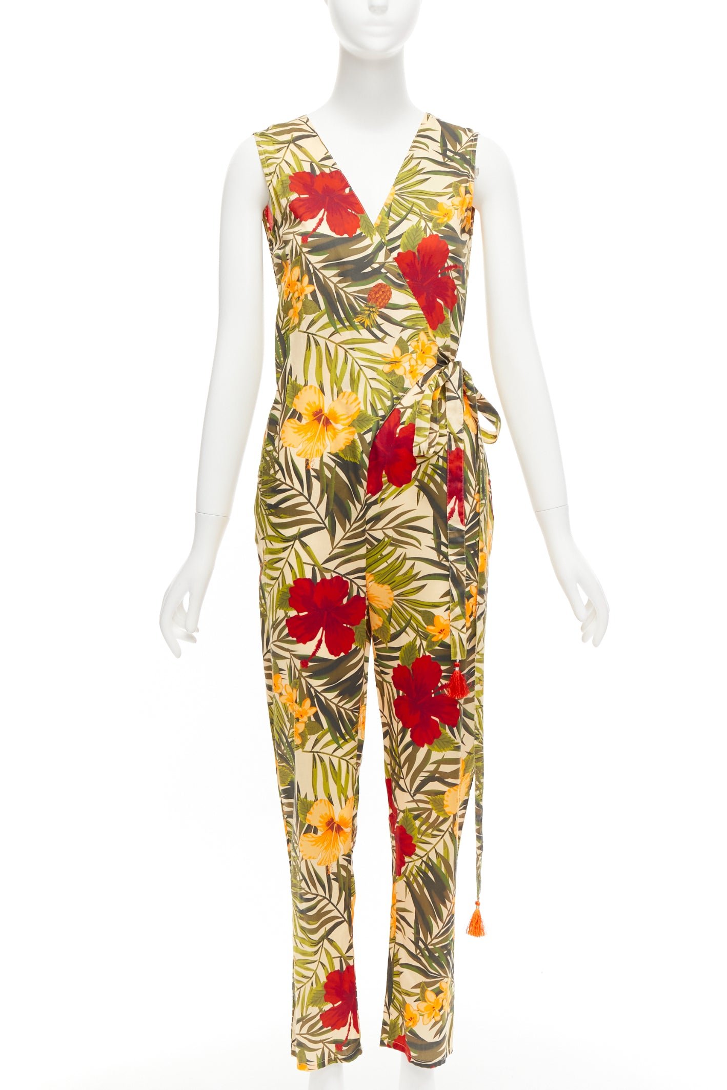 Miguelina Tropical Wrap Jumpsuit