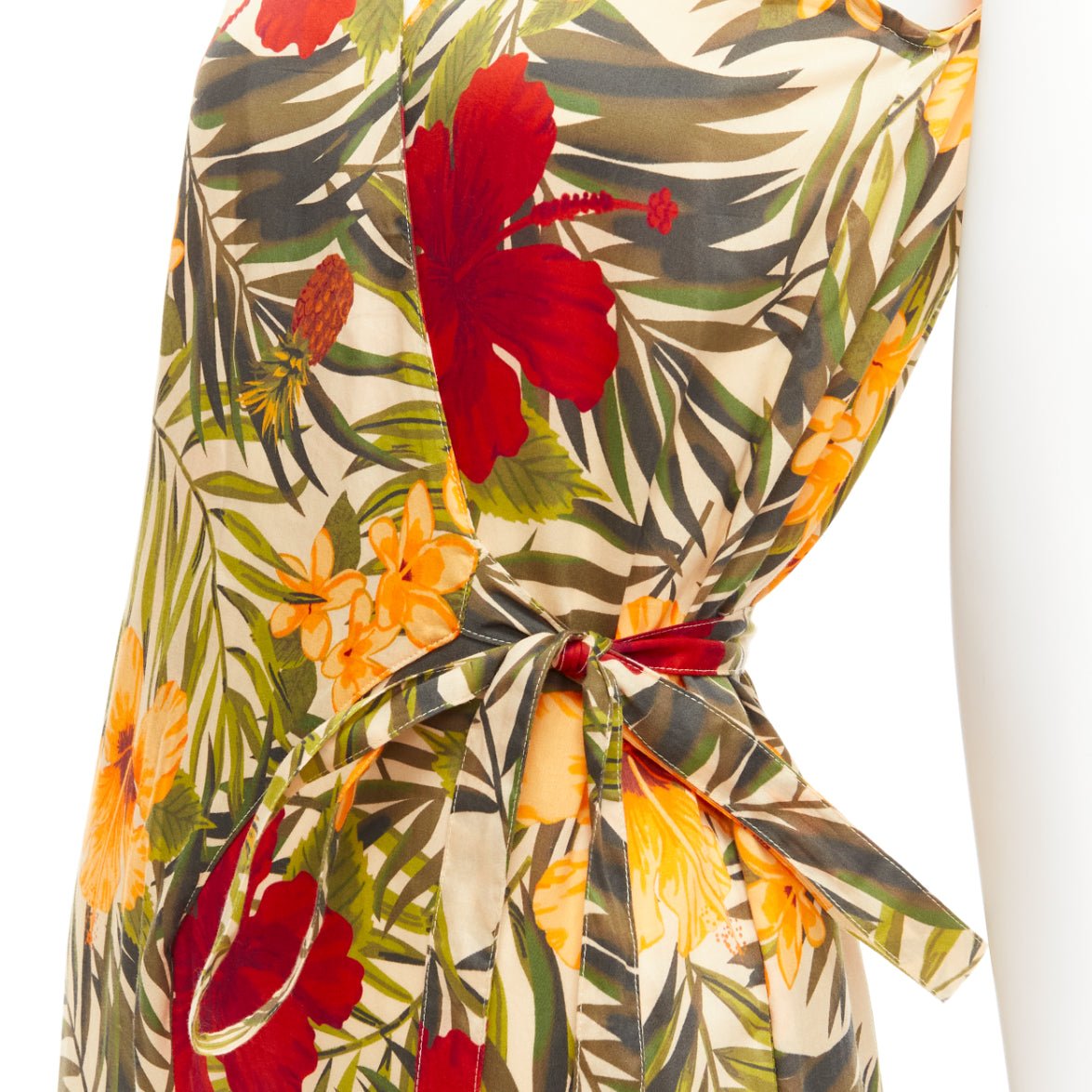 Miguelina Tropical Wrap Jumpsuit - Back view