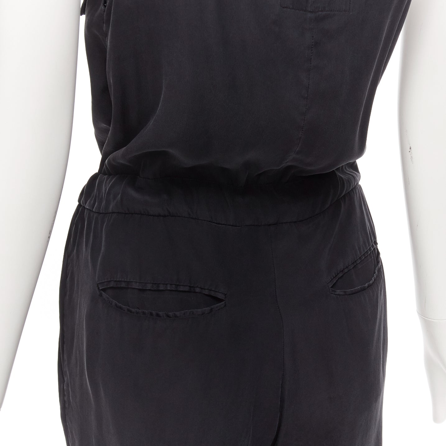 Rag & Bone Charcoal Silk Jumpsuit - Back view