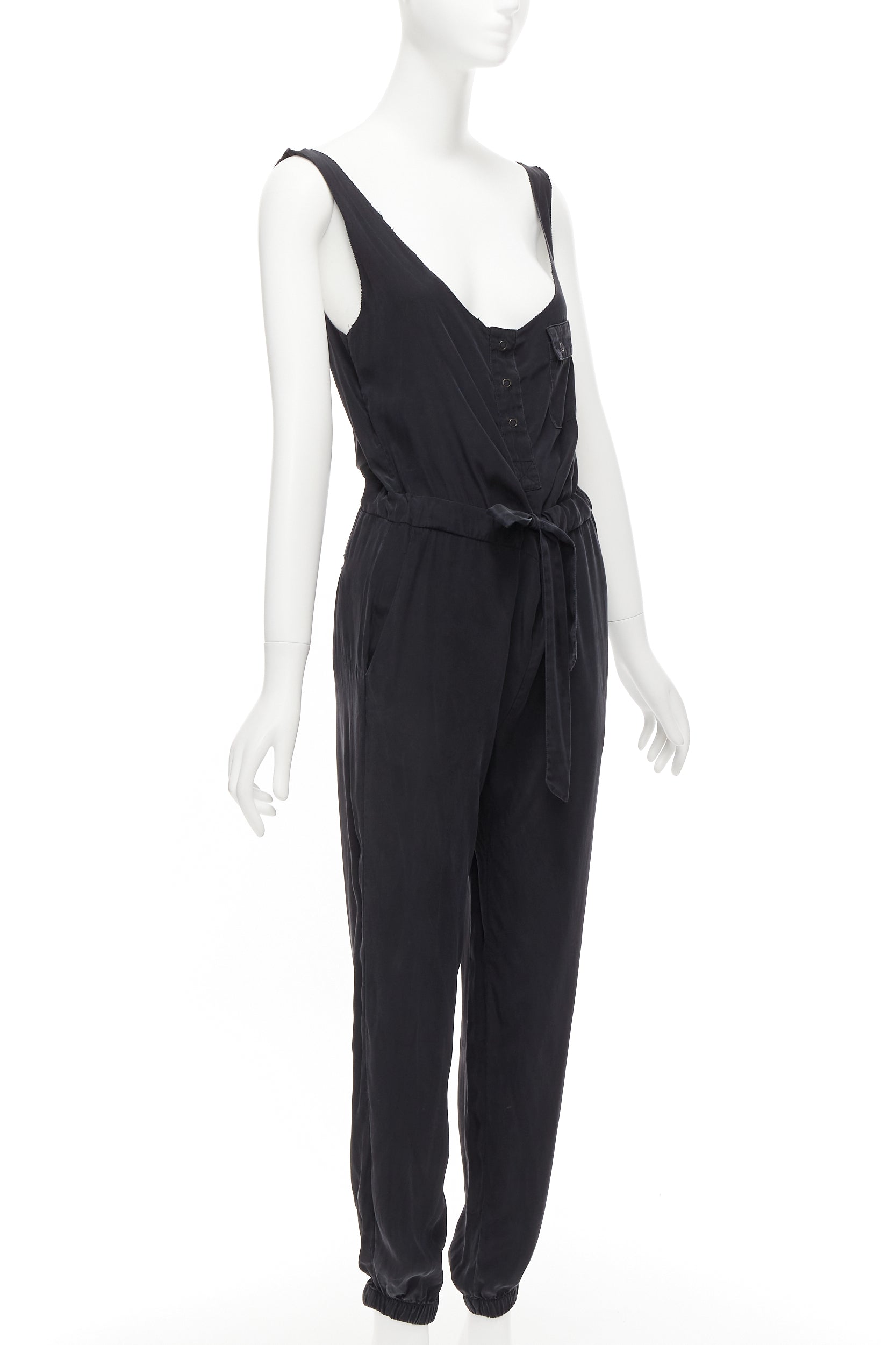 Rag & Bone Charcoal Silk Jumpsuit - Image 6
