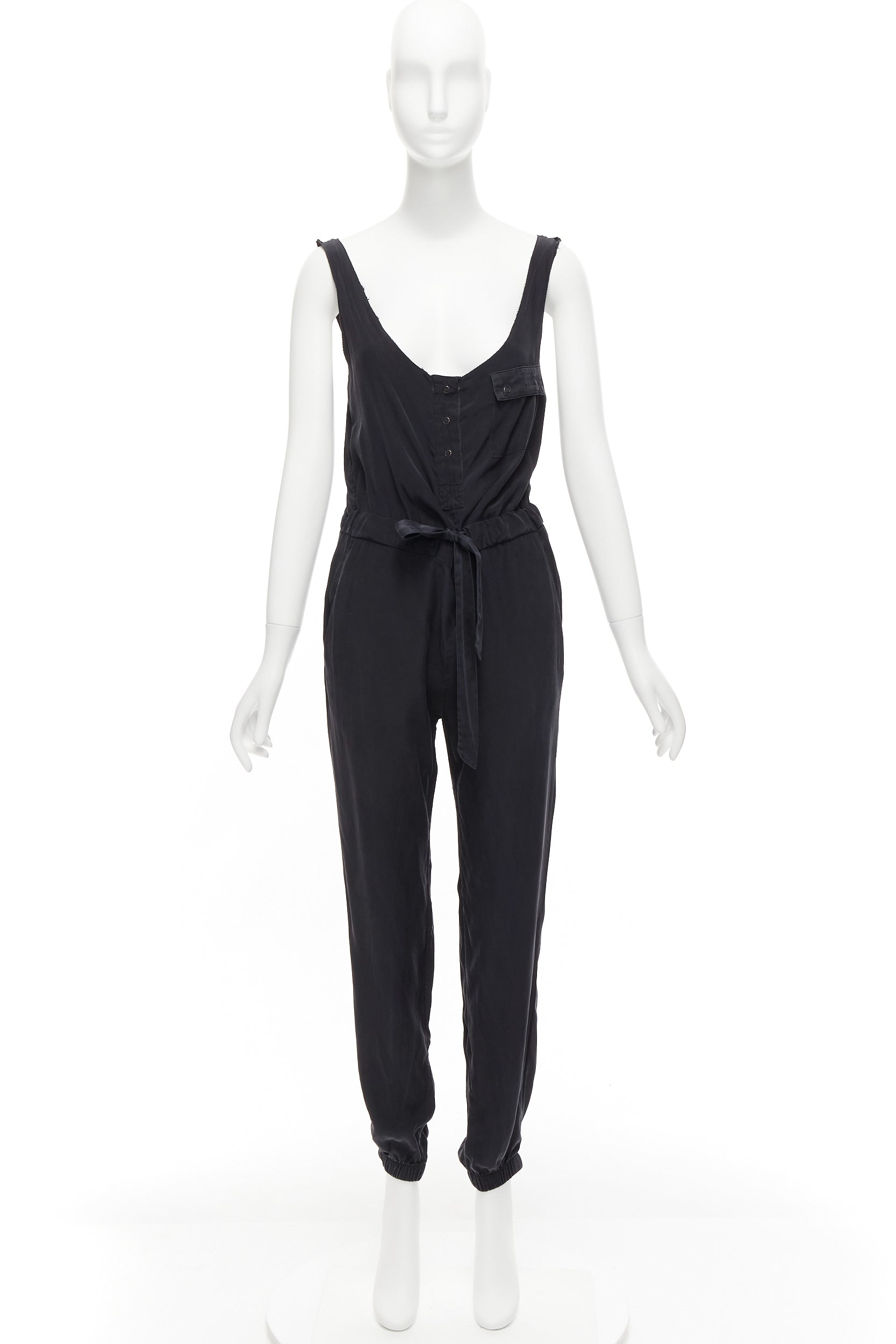 Rag & Bone Charcoal Silk Jumpsuit - Image 11
