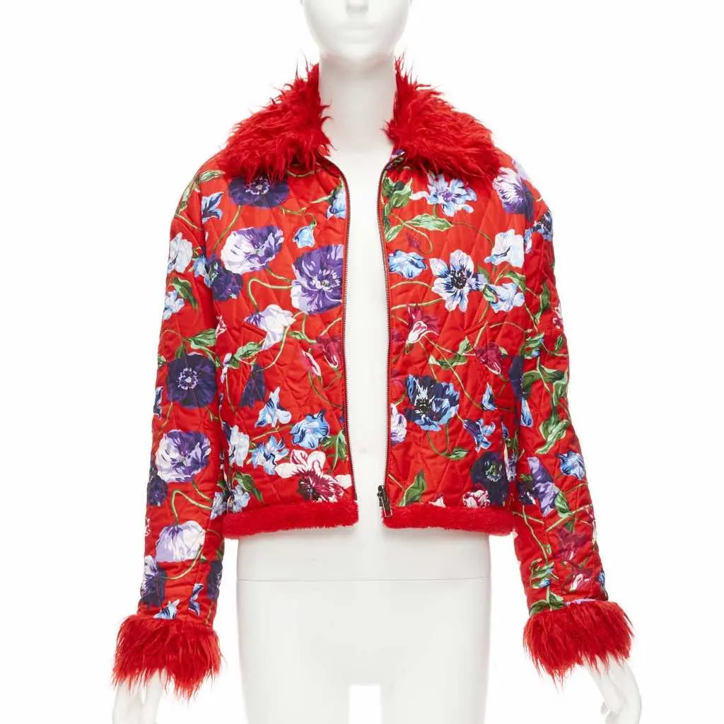 Kenzo Reversible Purple Crop Jacket Red Polyester Never worn - Front View