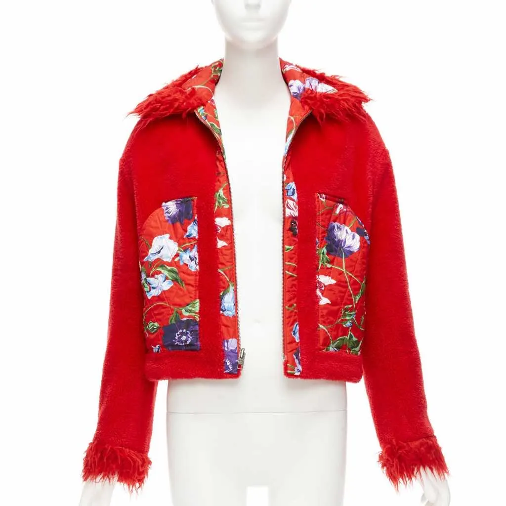 Kenzo Reversible Purple Crop Jacket Red Polyester Never worn - Back View