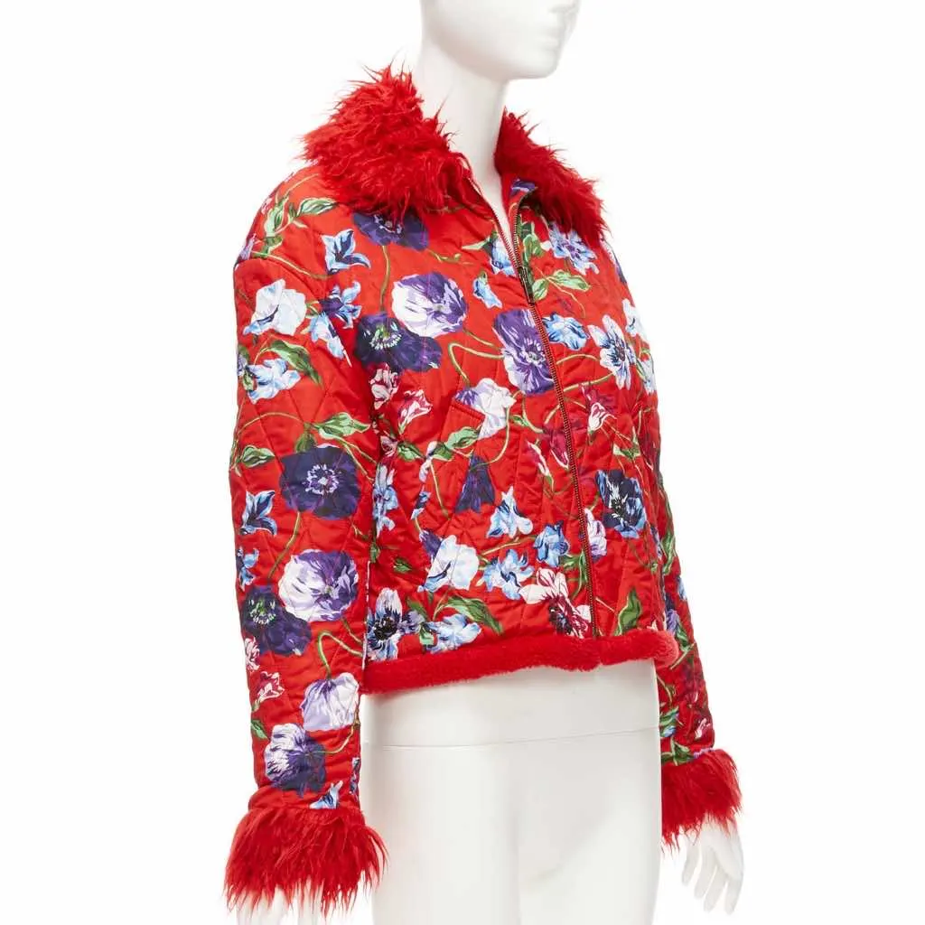 Kenzo Reversible Purple Crop Jacket Red Polyester Never worn - Model View