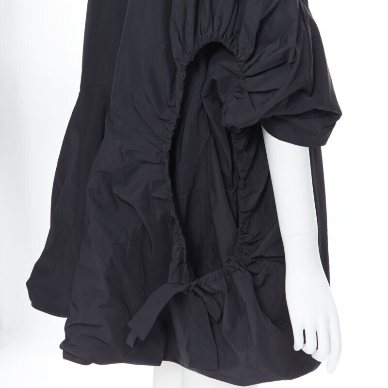 Yves Saint Laurent Black Nylon Cocoon Coat - Back view