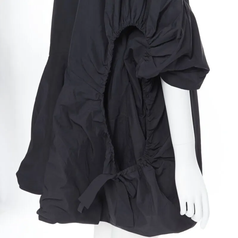 Yves Saint Laurent Black Nylon Cocoon Coat Black Polyester Very good - Back View