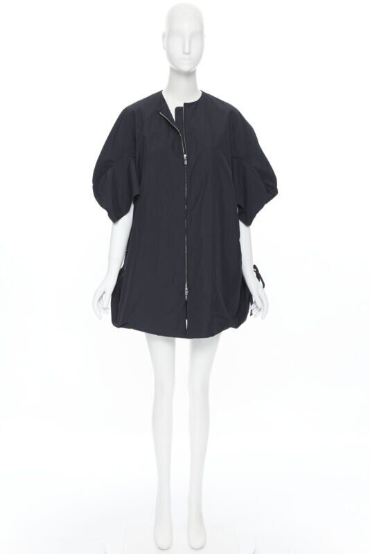Yves Saint Laurent Black Nylon Cocoon Coat - Image 6