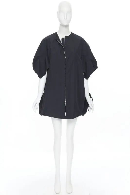Yves Saint Laurent Black Nylon Cocoon Coat Black Polyester Very good - Inside View