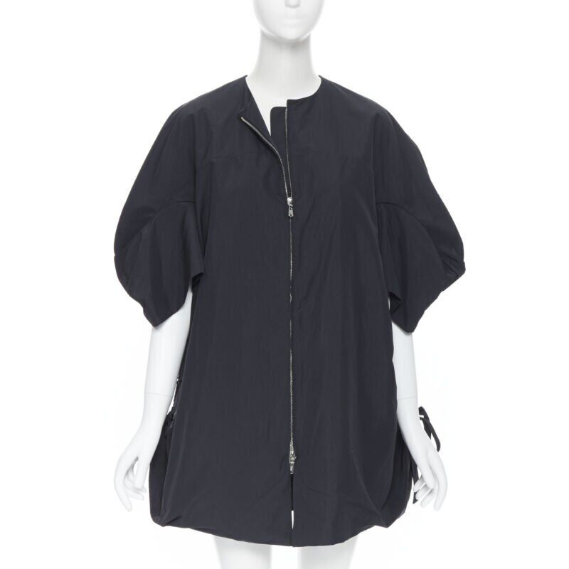 Yves Saint Laurent Black Nylon Cocoon Coat - 4