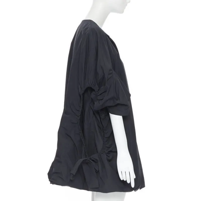 Yves Saint Laurent Black Nylon Cocoon Coat Black Polyester Very good - Box View