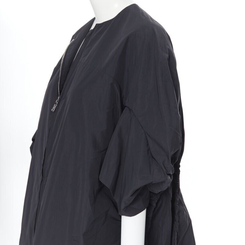 Yves Saint Laurent Black Nylon Cocoon Coat - Image 10