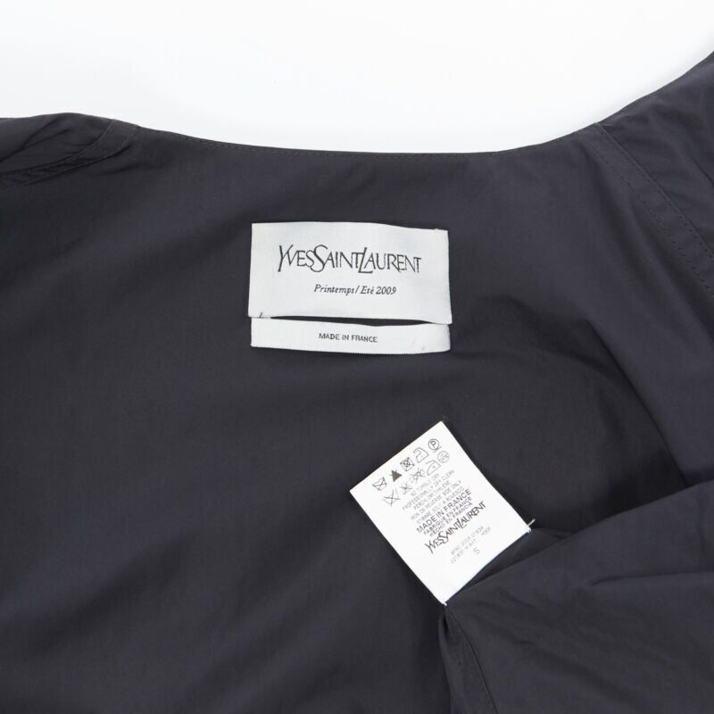 Yves Saint Laurent Black Nylon Cocoon Coat - Image 12