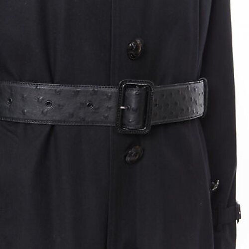 Burberry Black Fur Belted Trench - Back view