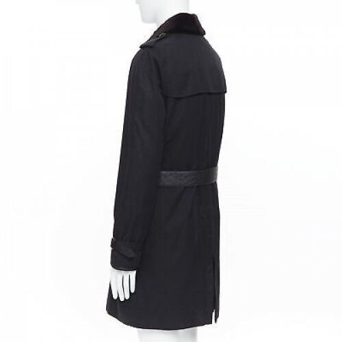 Burberry Black Fur Belted Trench - Image 10