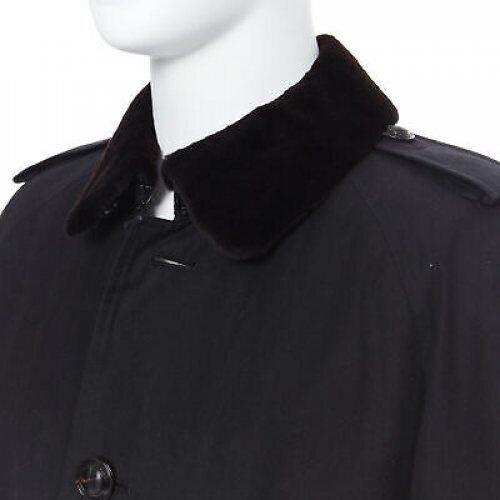 Burberry Black Fur Belted Trench - Image 11