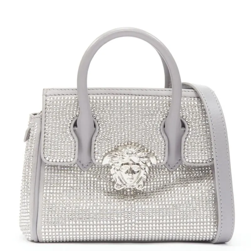 Versace Nylon Belt Bag Grey Leather Never worn, with tag - Front View