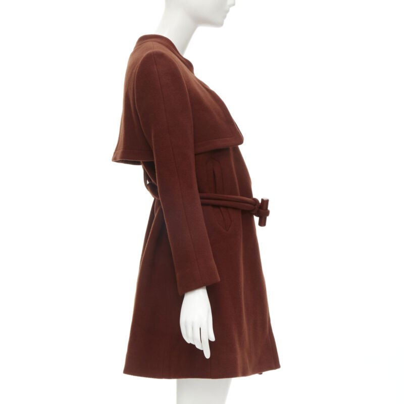 Chloe Brick Toggle Long Coat - Side view