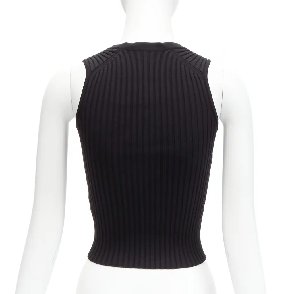 Chanel CC Logo Cropped Vest Black Polyamide Never worn - Box View