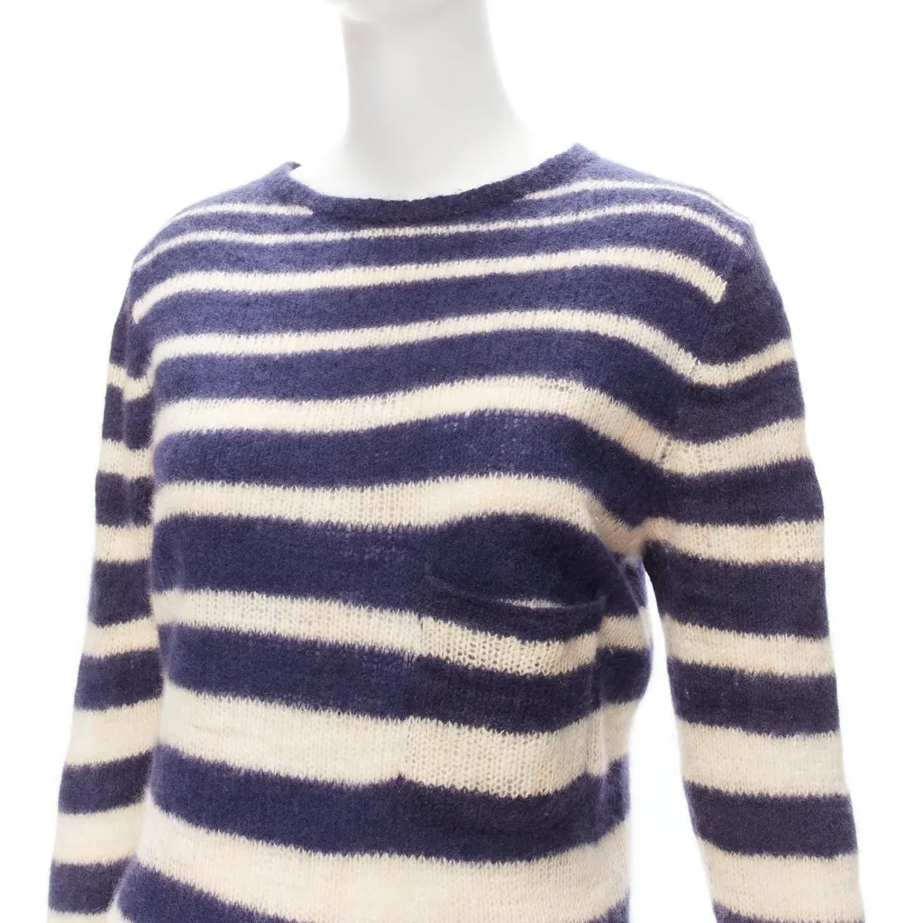 The Elder Statesman Nautical Stripe Sweater Beige Cashmere Never worn - Back View