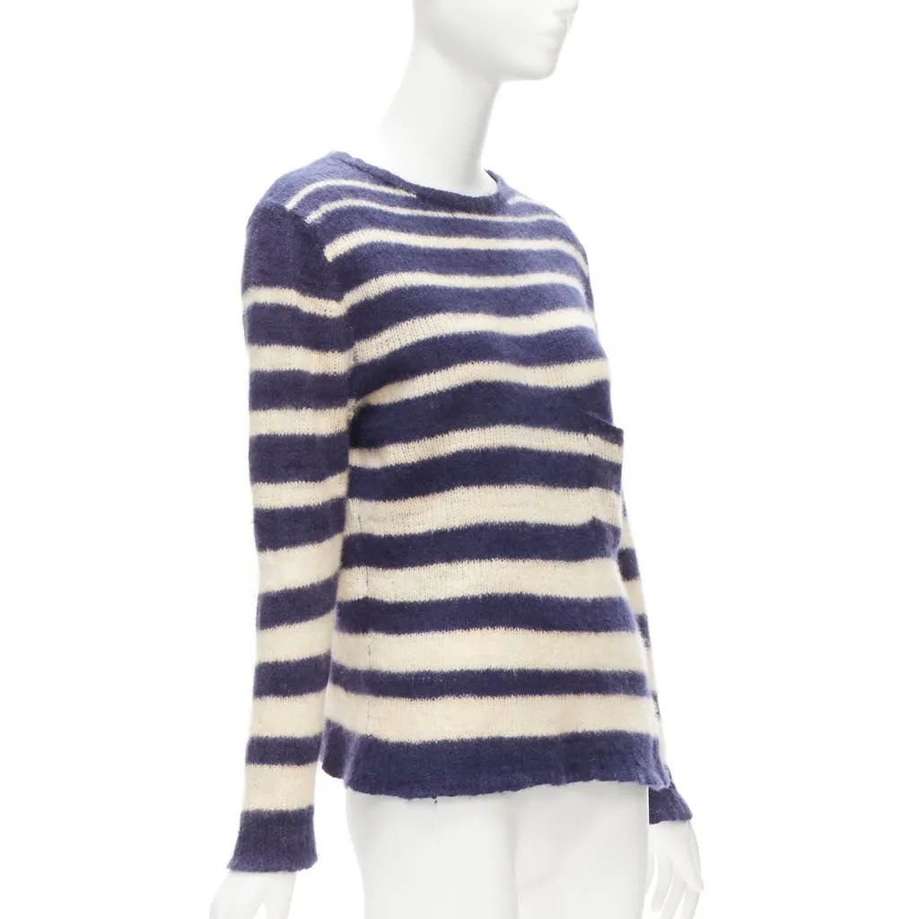 The Elder Statesman Nautical Stripe Sweater Beige Cashmere Never worn - Inside View