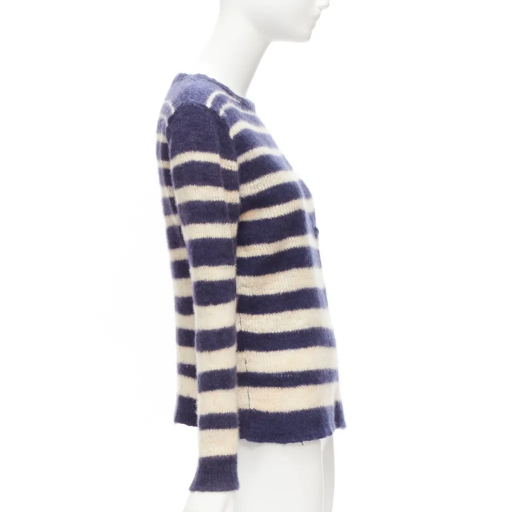 The Elder Statesman Nautical Stripe Sweater Beige Cashmere Never worn - Model View
