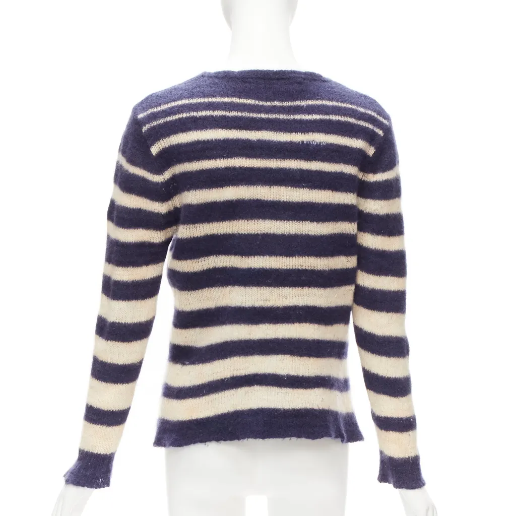The Elder Statesman Nautical Stripe Sweater Beige Cashmere Never worn - Box View