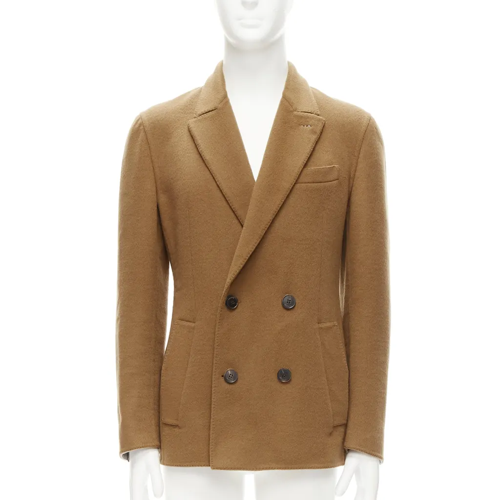 Berluti Cashmere Double-Breasted Jacket Brown Cashmere Never worn - Front View