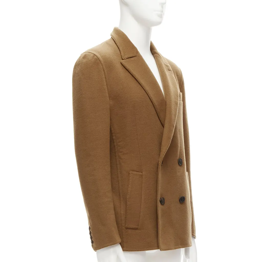 Berluti Cashmere Double-Breasted Jacket Brown Cashmere Never worn - Inside View