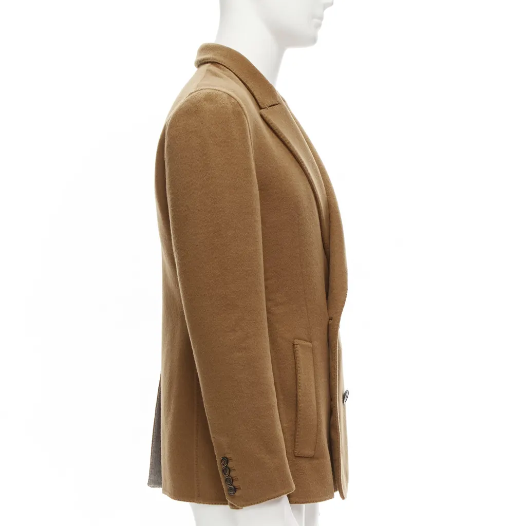Berluti Cashmere Double-Breasted Jacket Brown Cashmere Never worn - Model View
