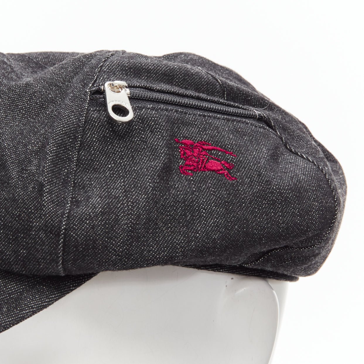 Burberry Black Denim Newboy Hat - Back view