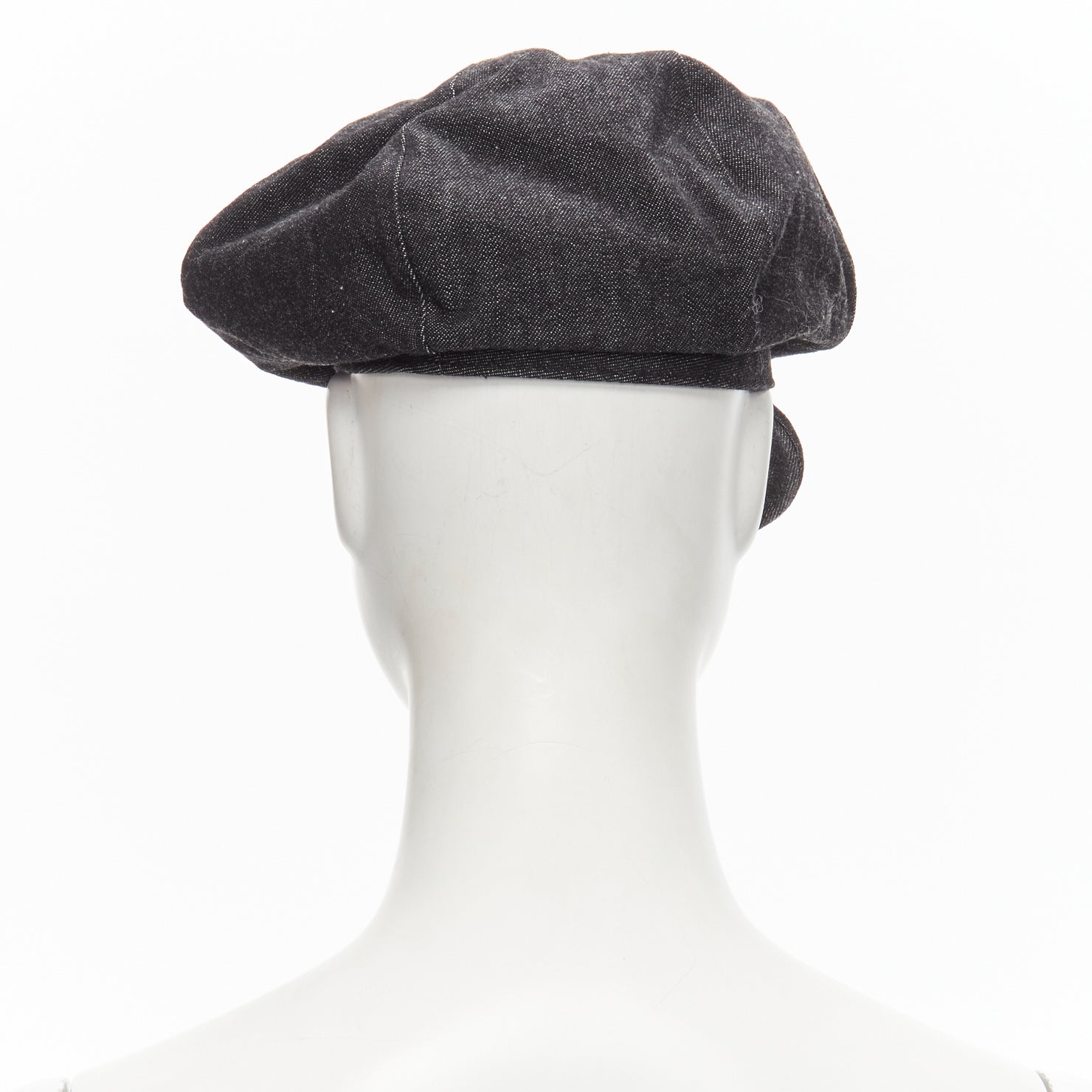 Burberry Black Denim Newboy Hat - Side view