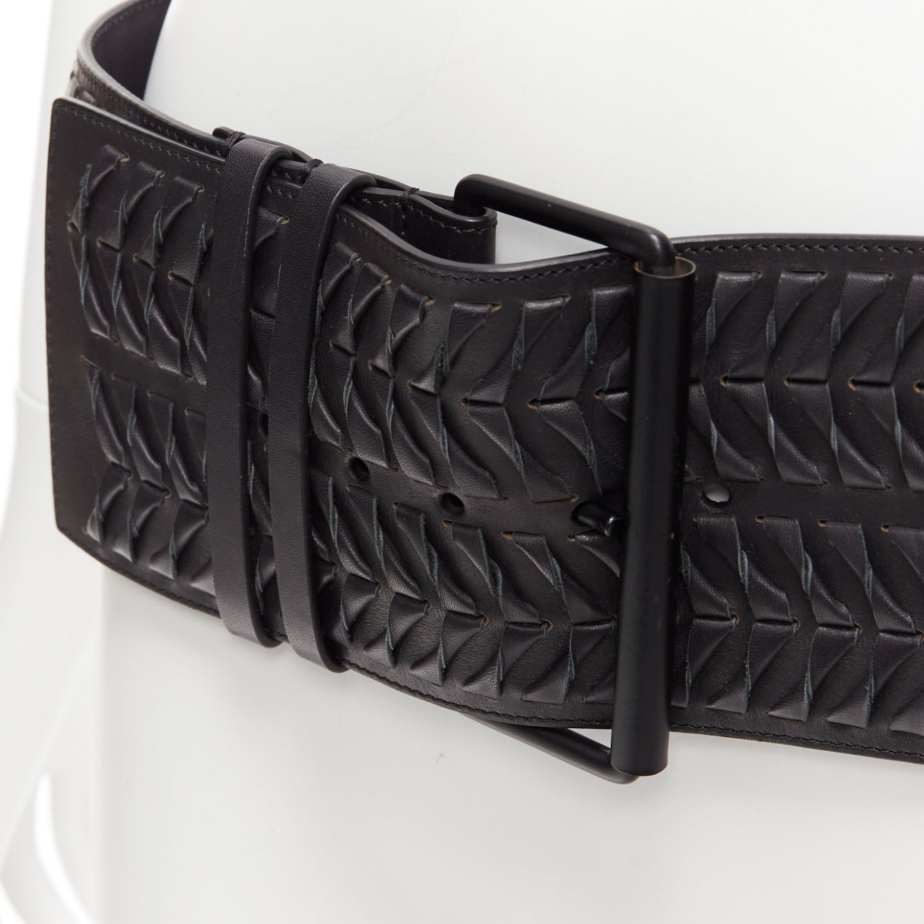 Haider Ackermann Silver Grommet Wide Belt - Back view