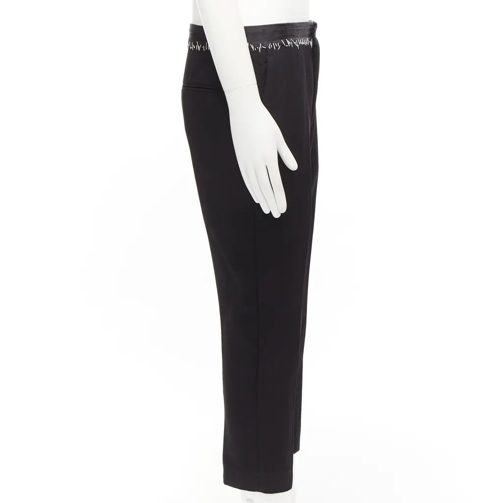 Haider Ackermann Topstitch Wool Pants Black Wool Good - Model View