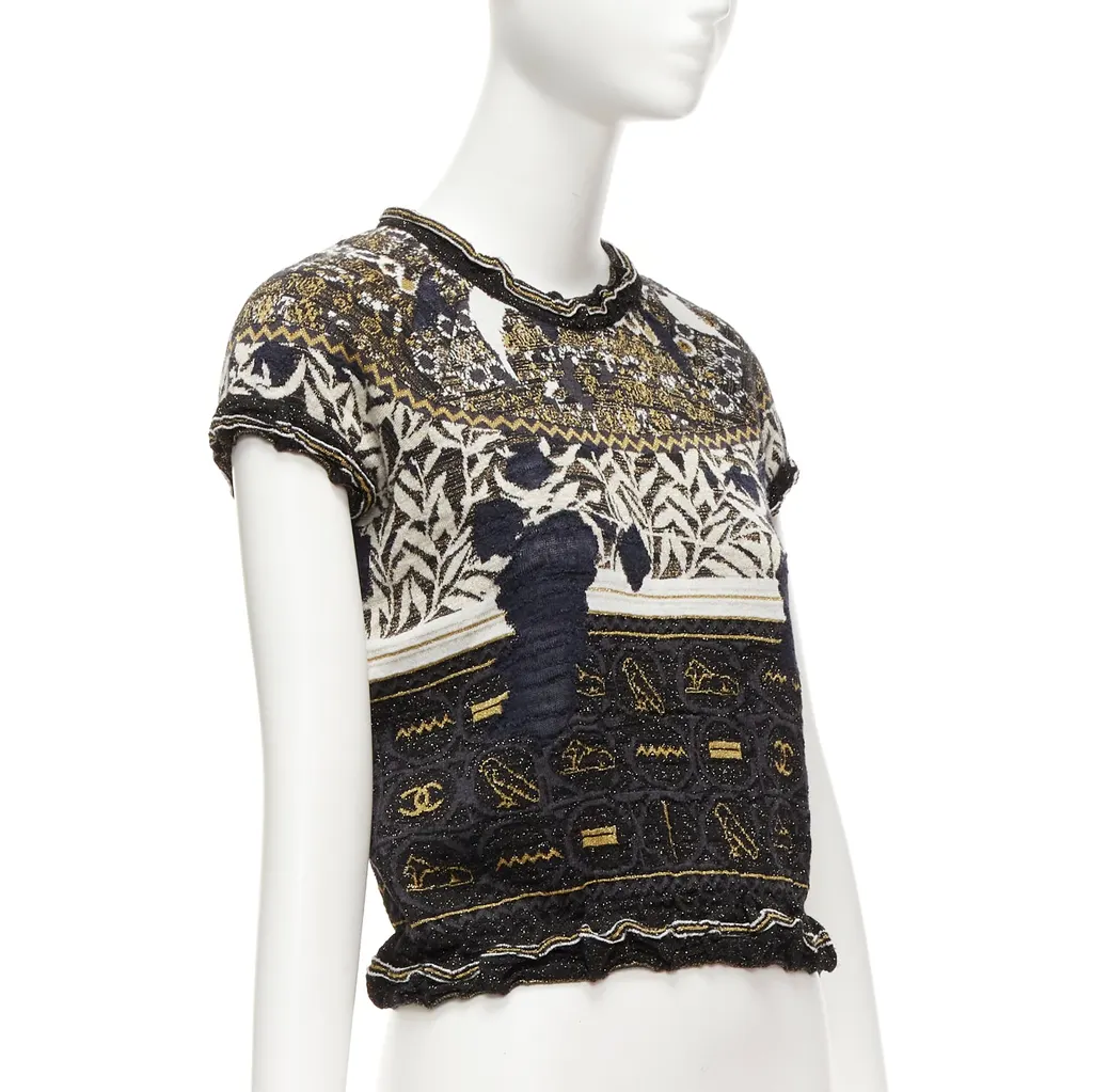 Chanel Egyptian CC Sweater Black Cotton Never worn - Inside View