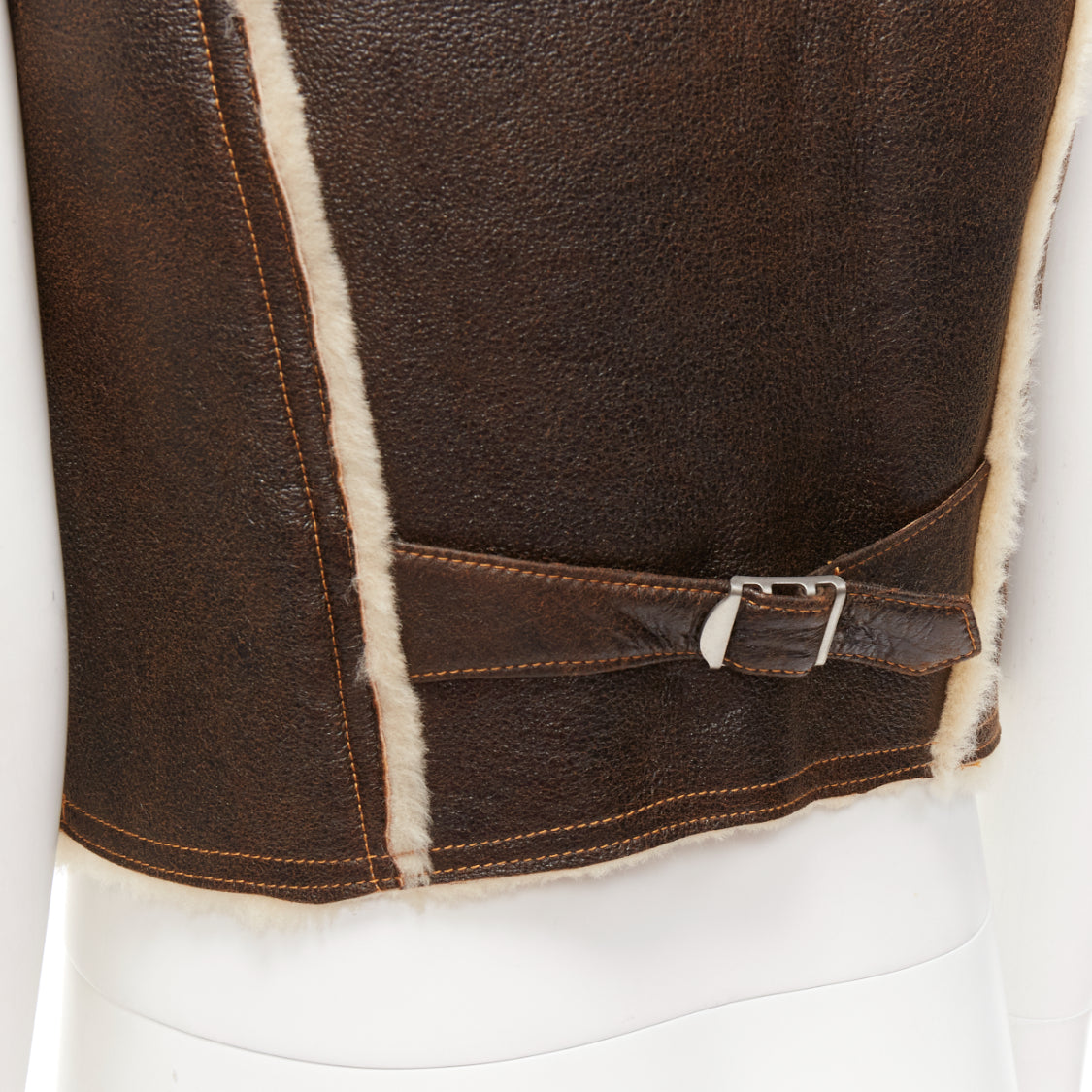 Jean Paul Gaultier Brown Shearling Vest Jacket - Detail 2