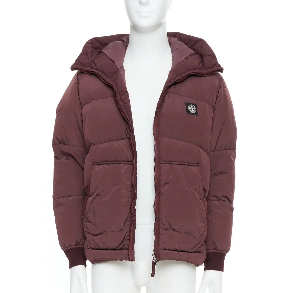 Stone Island Purple Down Puffer Jacket Purple Never worn - Front View