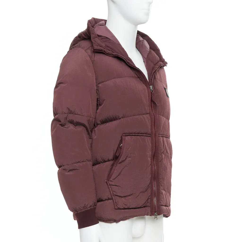 Stone Island Purple Down Puffer Jacket Purple Never worn - Model View