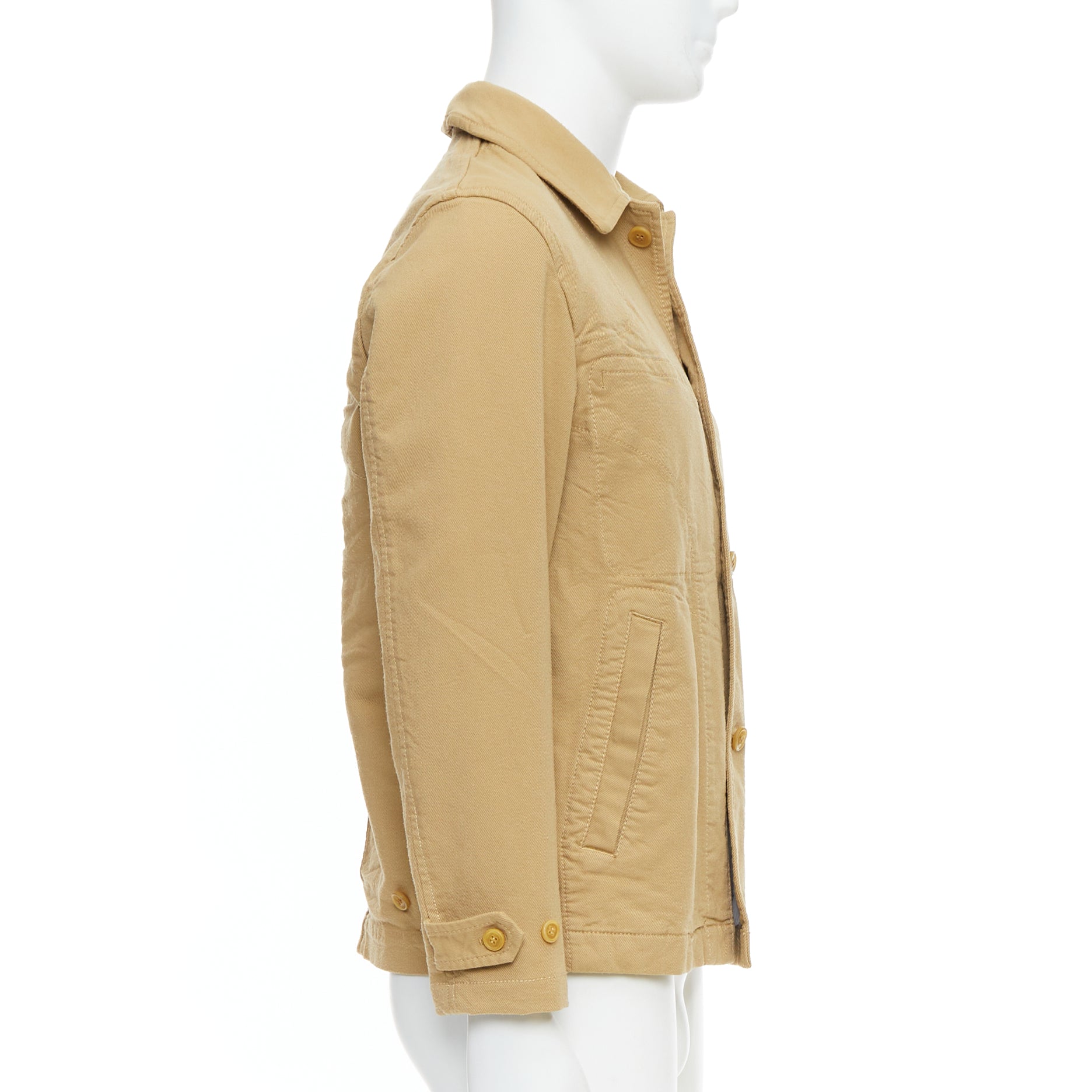 Comme Des Garcons Khaki Topstitch Jacket - Side view