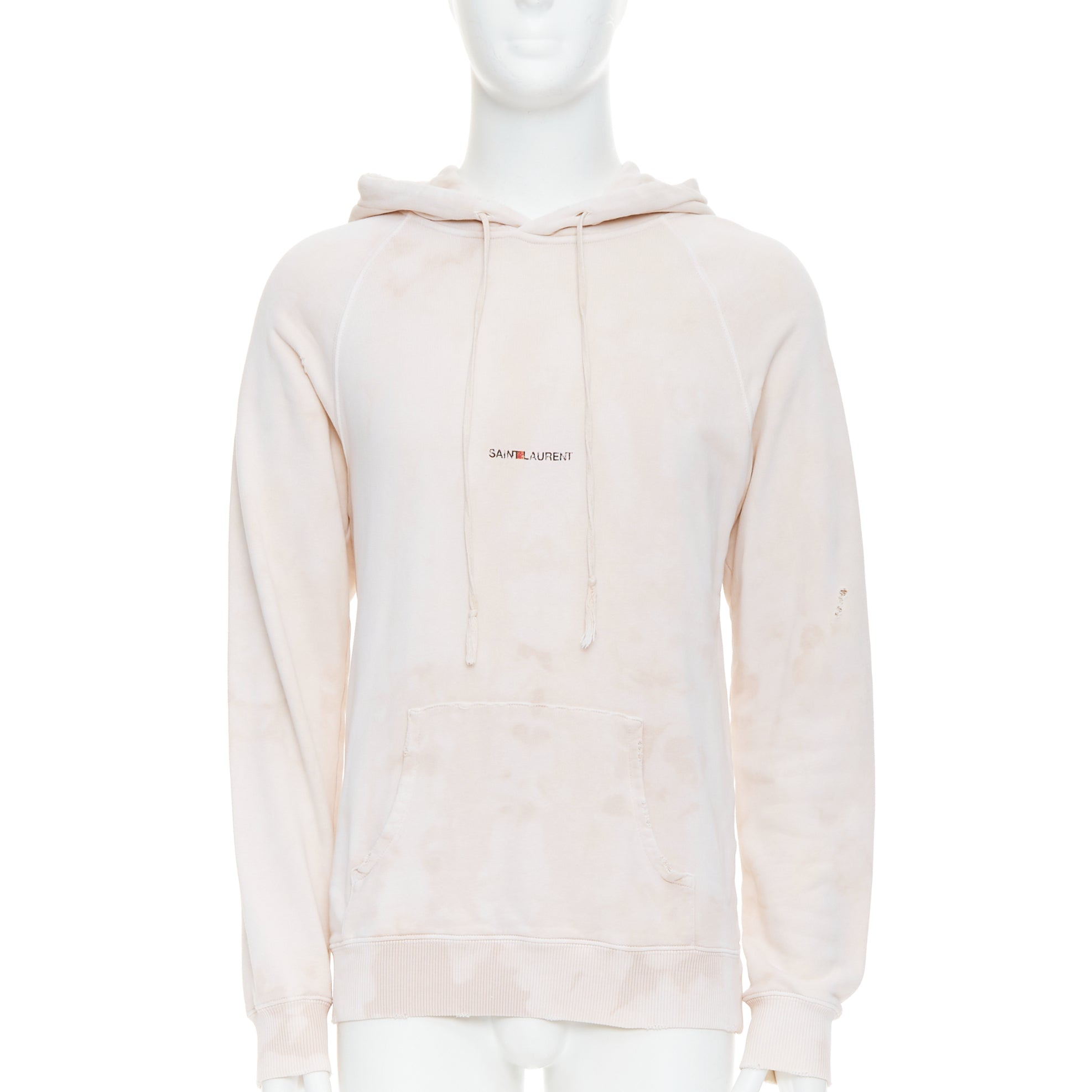 Saint Laurent Distressed Logo Hoodie