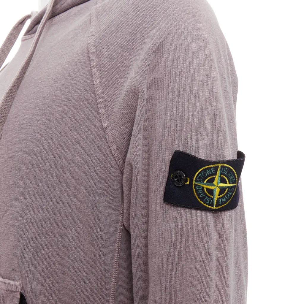 Stone Island Washed Cotton Hoodie Purple Cotton Never worn - Back View
