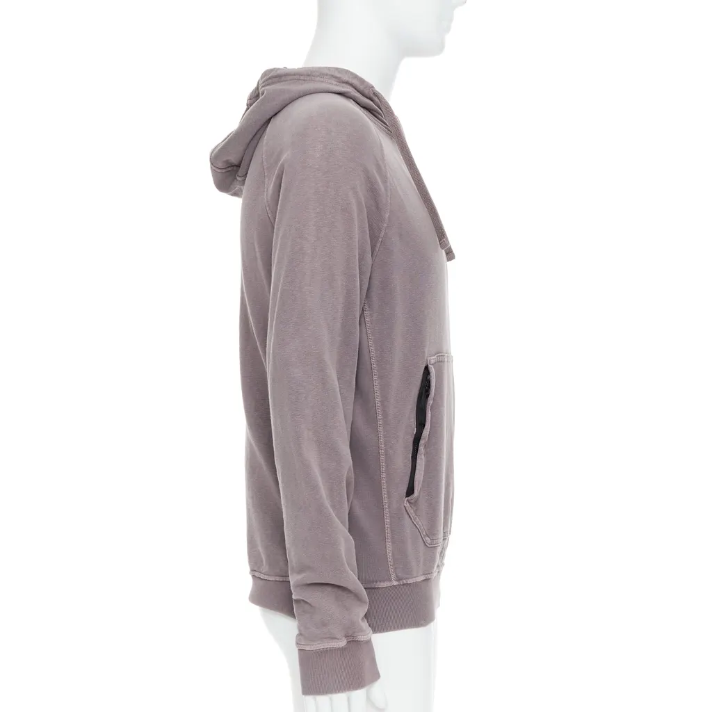 Stone Island Washed Cotton Hoodie Purple Cotton Never worn - Model View