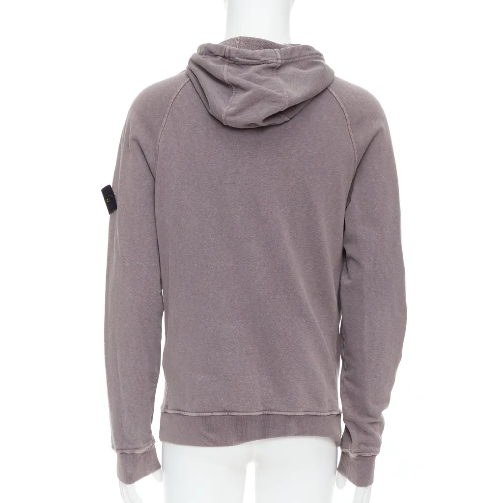 Stone Island Washed Cotton Hoodie Purple Cotton Never worn - Box View