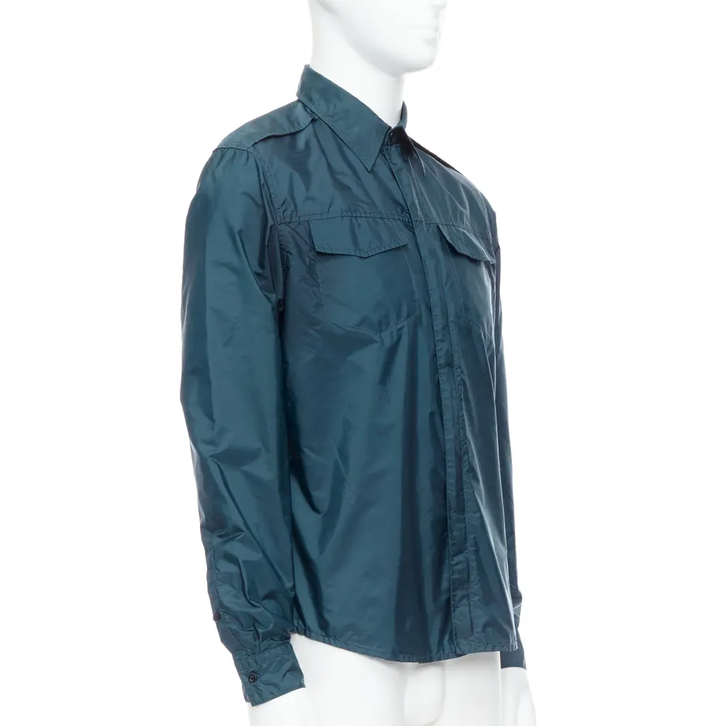 Prada Nylon Zip Shirt Blue Never worn - Inside View