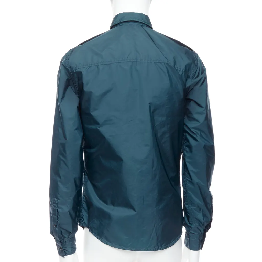 Prada Nylon Zip Shirt Blue Never worn - Box View