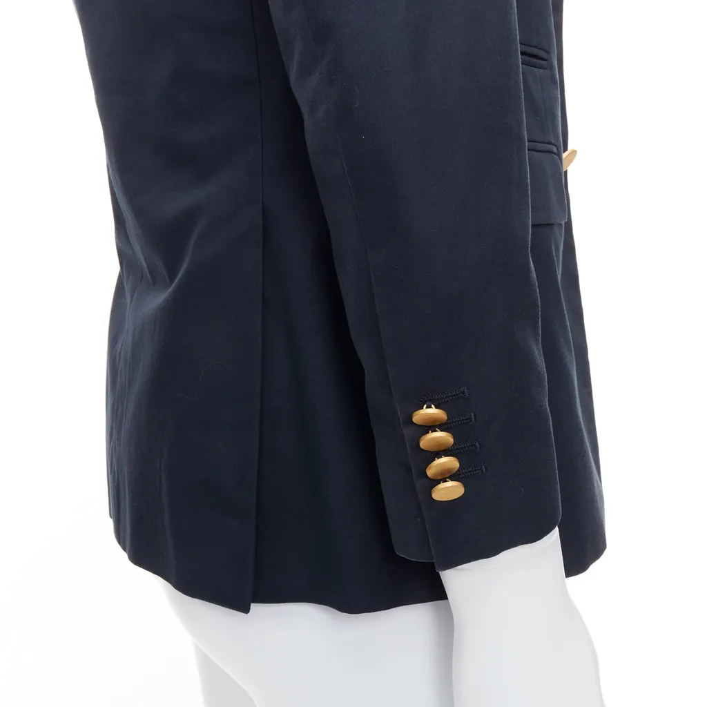 Valentino Tweed Moto Jacket Navy Cotton Fair - Back View
