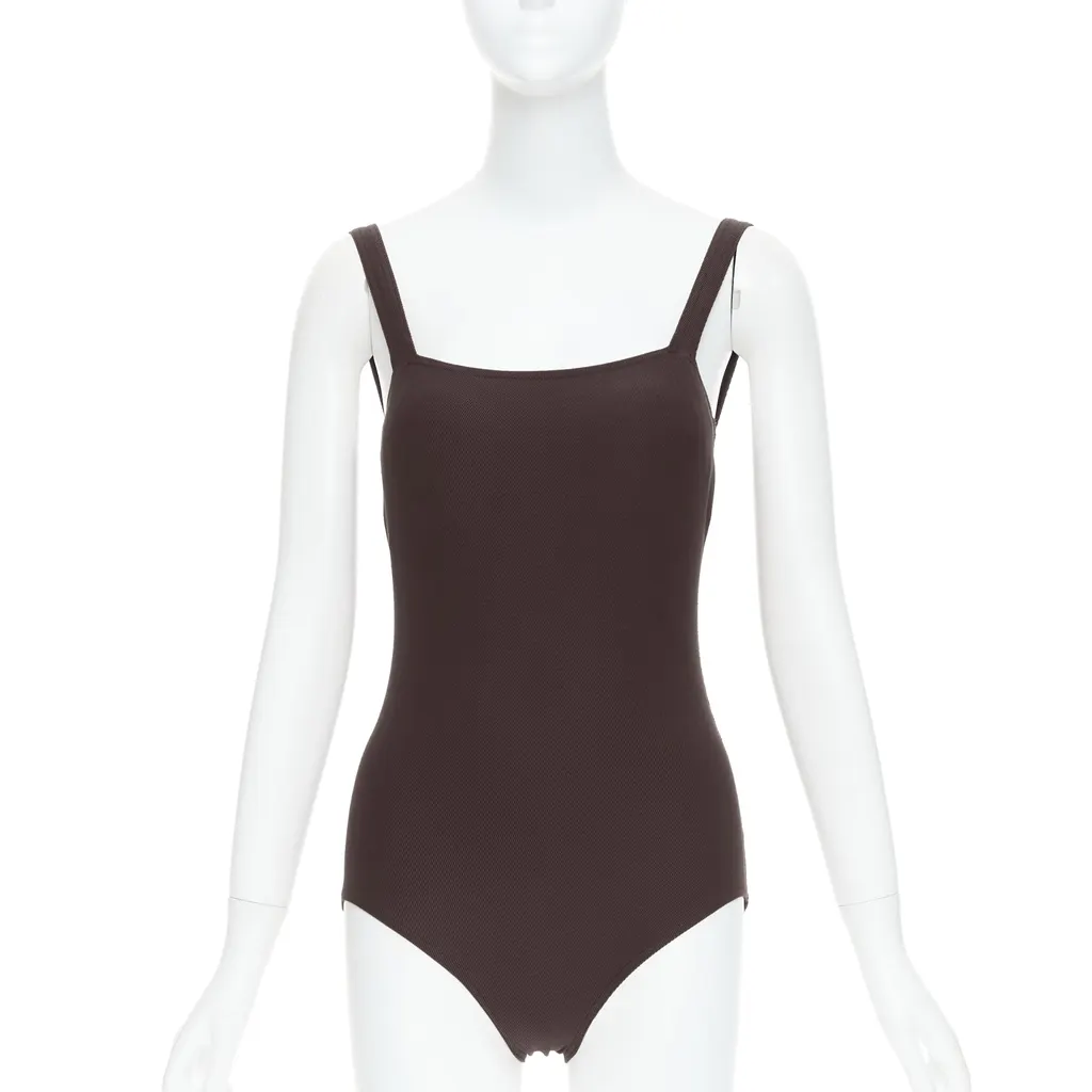 Hermès Brown Twill Bodysuit Brown Polyamide Very good - Front View