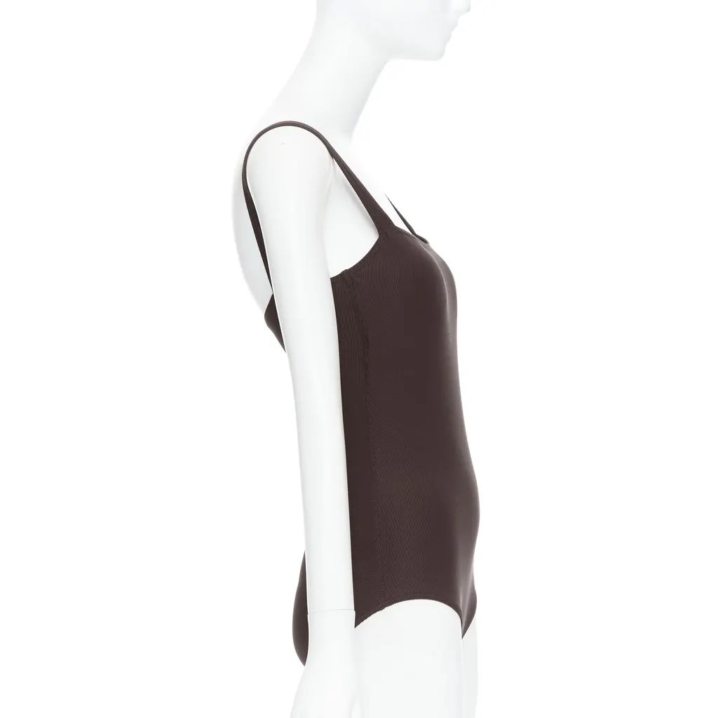Hermès Brown Twill Bodysuit Brown Polyamide Very good - Model View